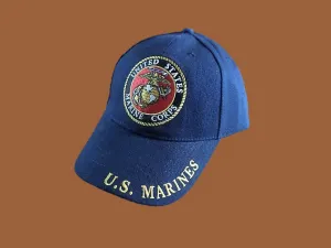 NEW U.S MILITARY MARINE CORPS EMBROIDERED BLUE HAT CAP OFFICIAL LICENSED HATS