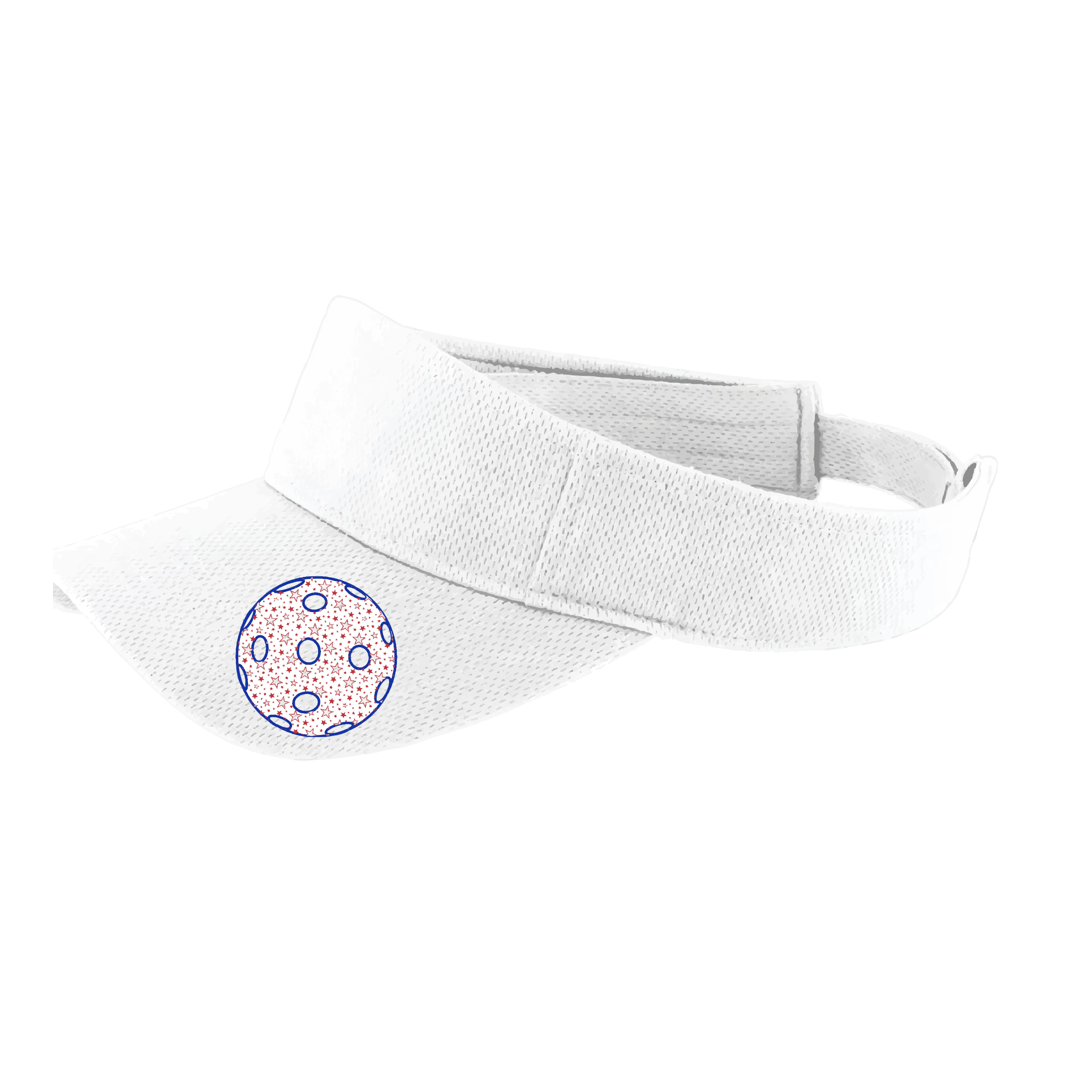 Patriotic Star Pickleball (Customizable) | Pickleball Visors | Moisture Wicking 100% Polyester