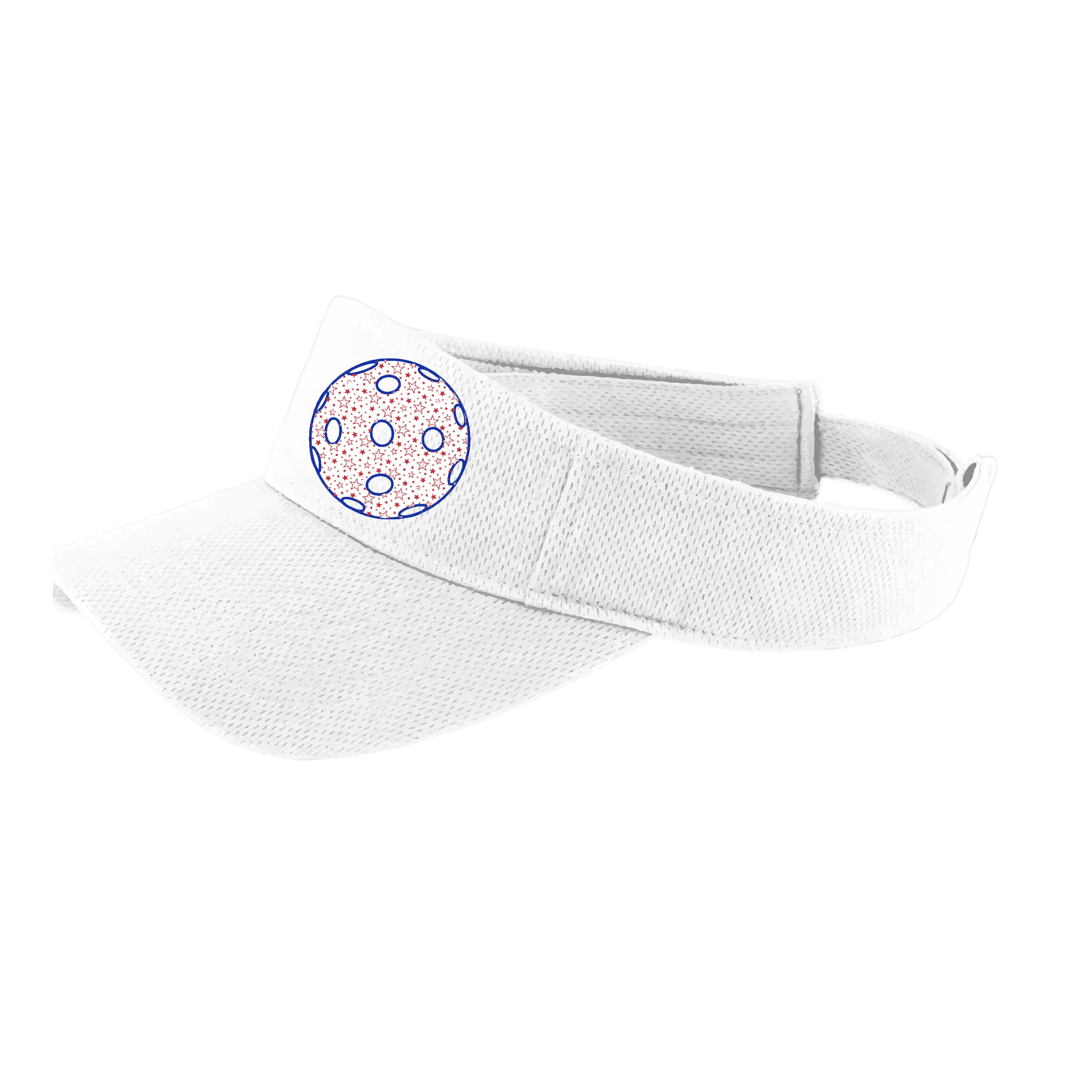 Patriotic Star Pickleball (Customizable) | Pickleball Visors | Moisture Wicking 100% Polyester