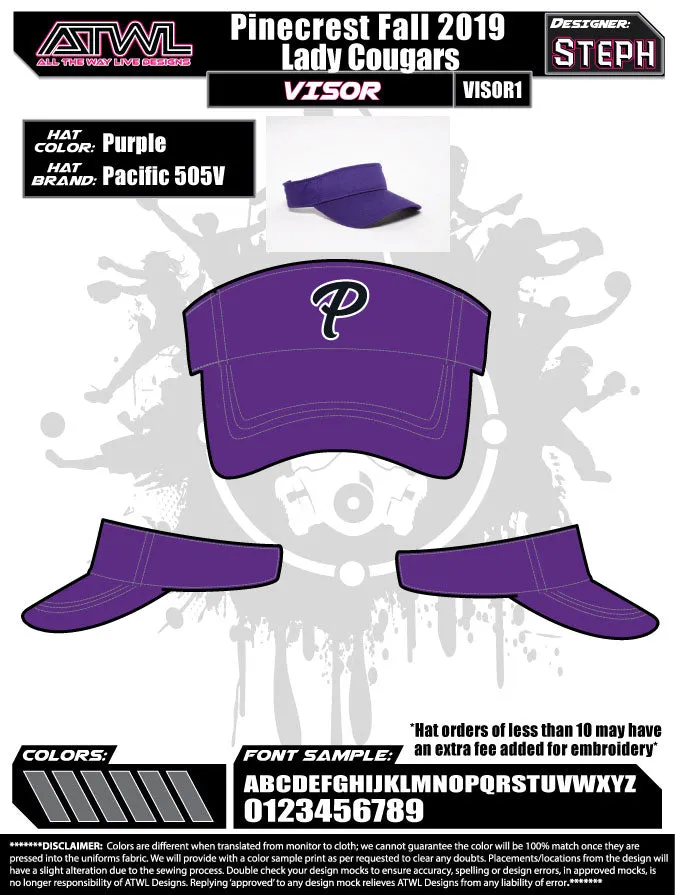 Pinecrest Fall League Visors