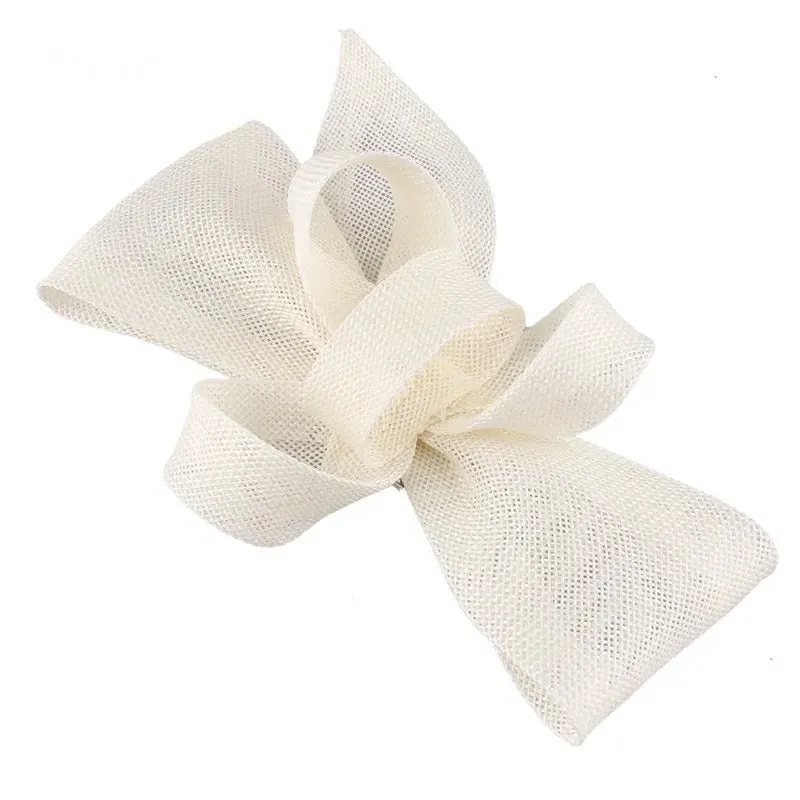 Sinamay Bow Headband Fascinator - White