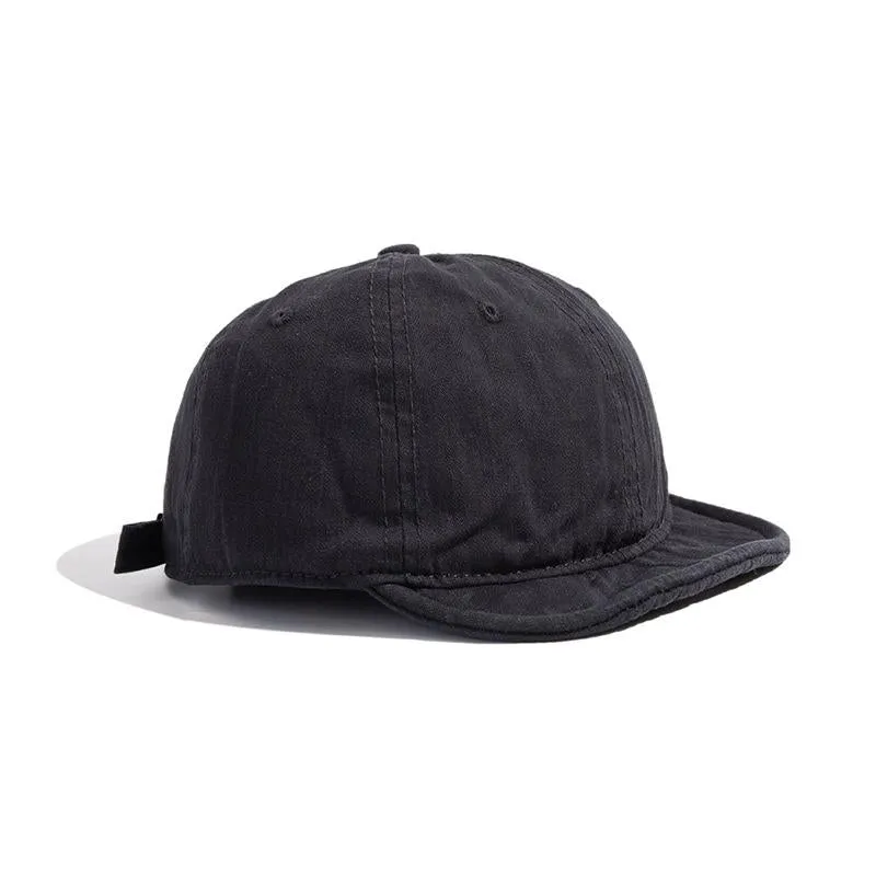 Wash-Distressed Short-Brimmed Cap