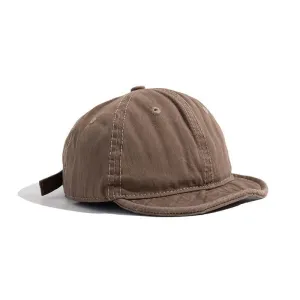 Wash-Distressed Short-Brimmed Cap