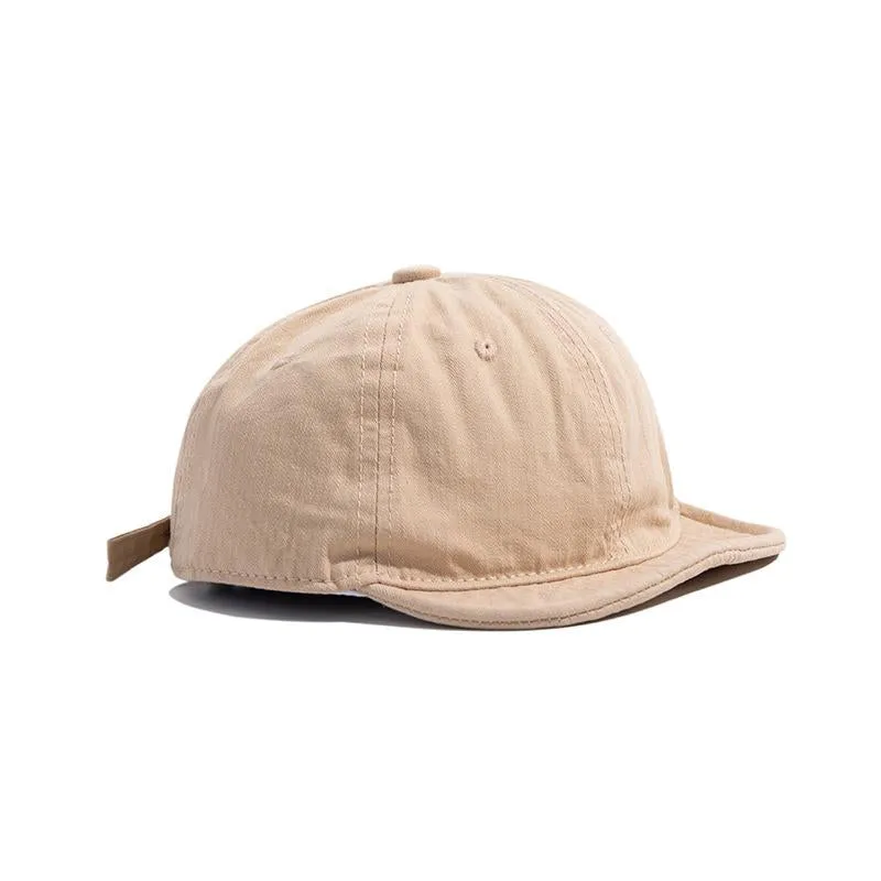 Wash-Distressed Short-Brimmed Cap