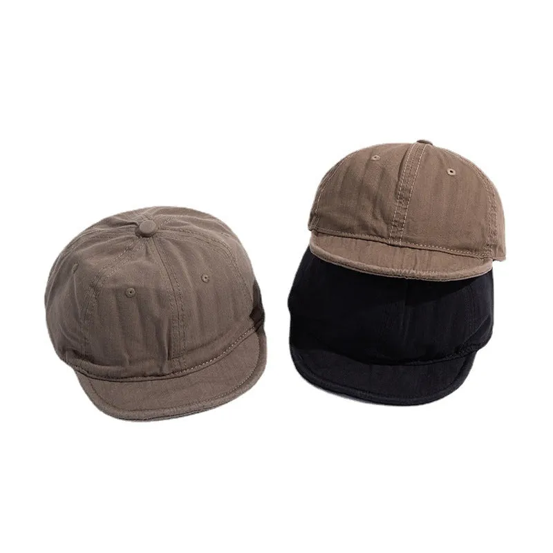 Wash-Distressed Short-Brimmed Cap