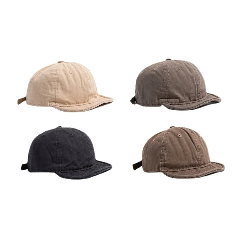 Wash-Distressed Short-Brimmed Cap