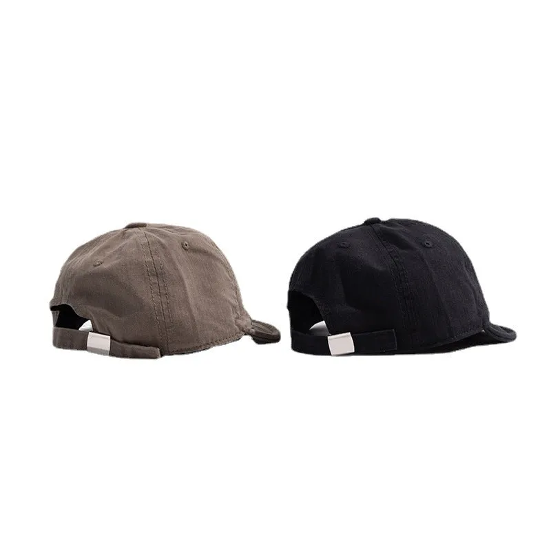Wash-Distressed Short-Brimmed Cap