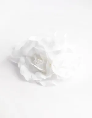 White Trio Rose Large Corsage Clip